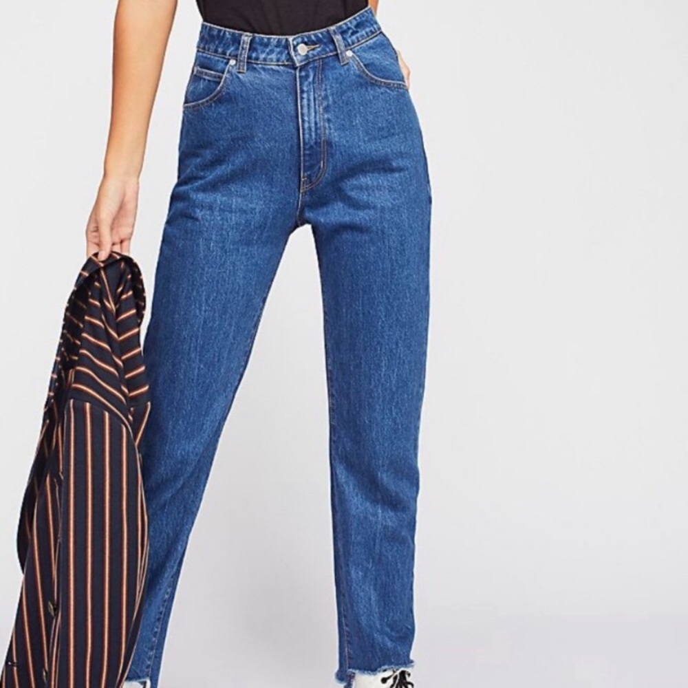Rolla’s Original Cropped Straight Raw Hem Jeans